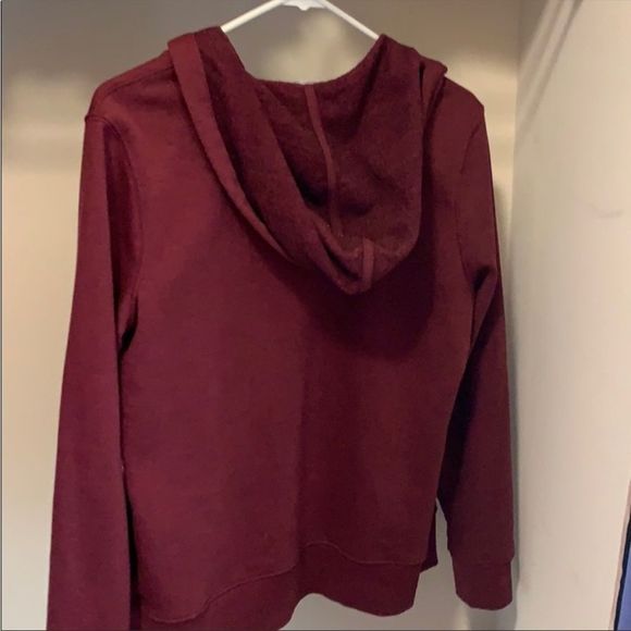 OLD NAVY Womens Fleece Hoodie Sz M Medium Full Zip Maroon Burgundy Plum Heather - Picture 2 of 4